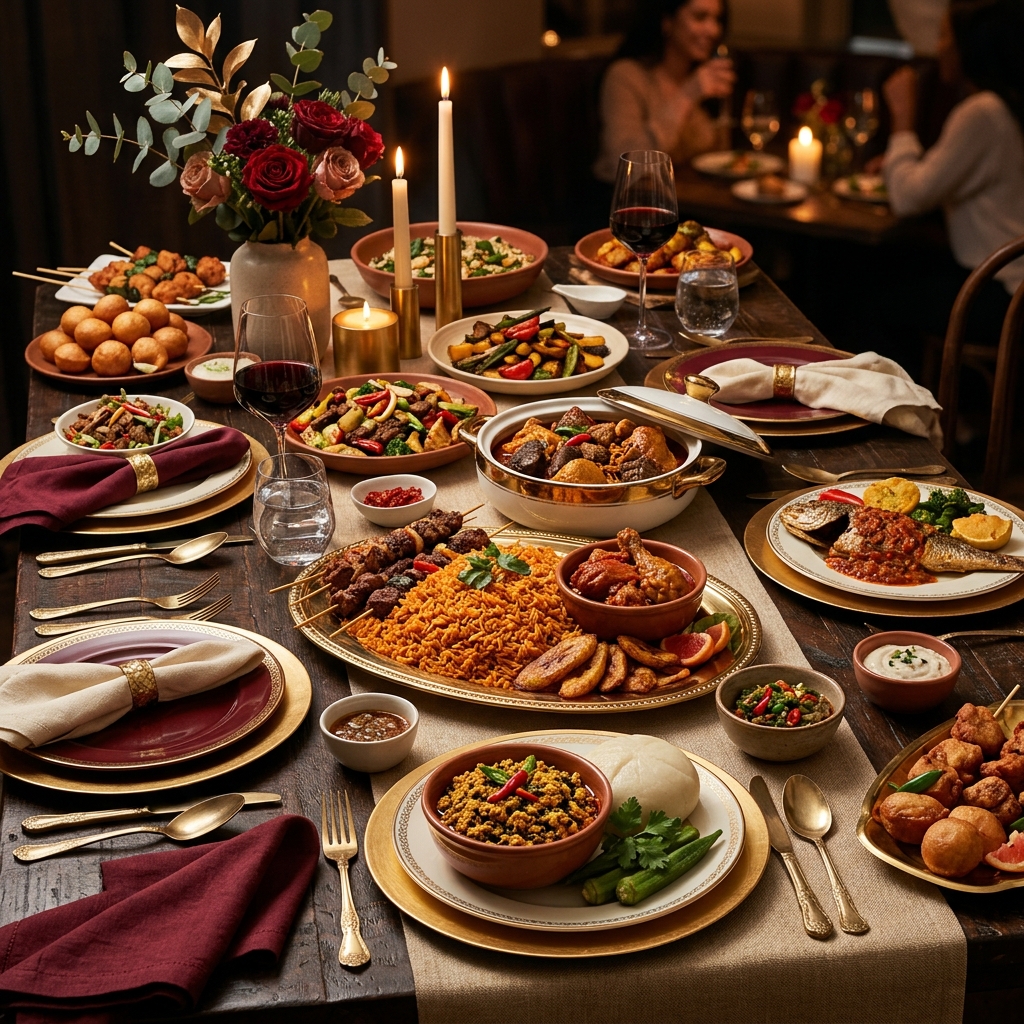 Luxurious catering spread